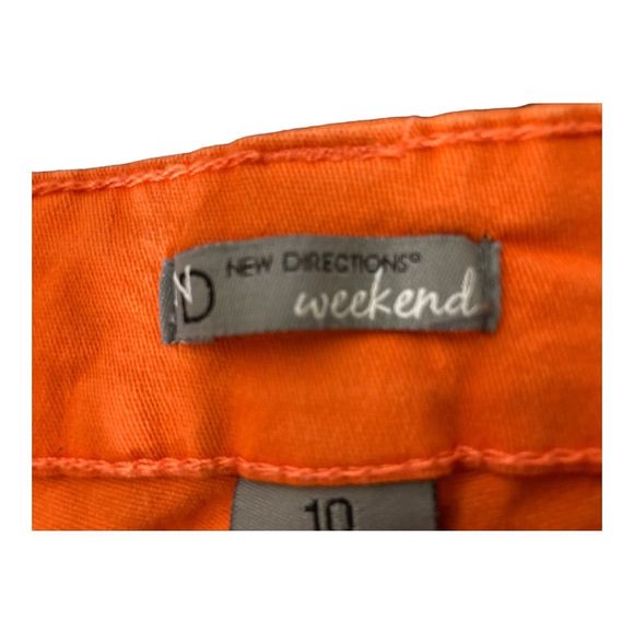 New Directions Weekend Orange Cropped/Capri Womens 10 Stretch Straight Cuffed - Picture 7 of 8